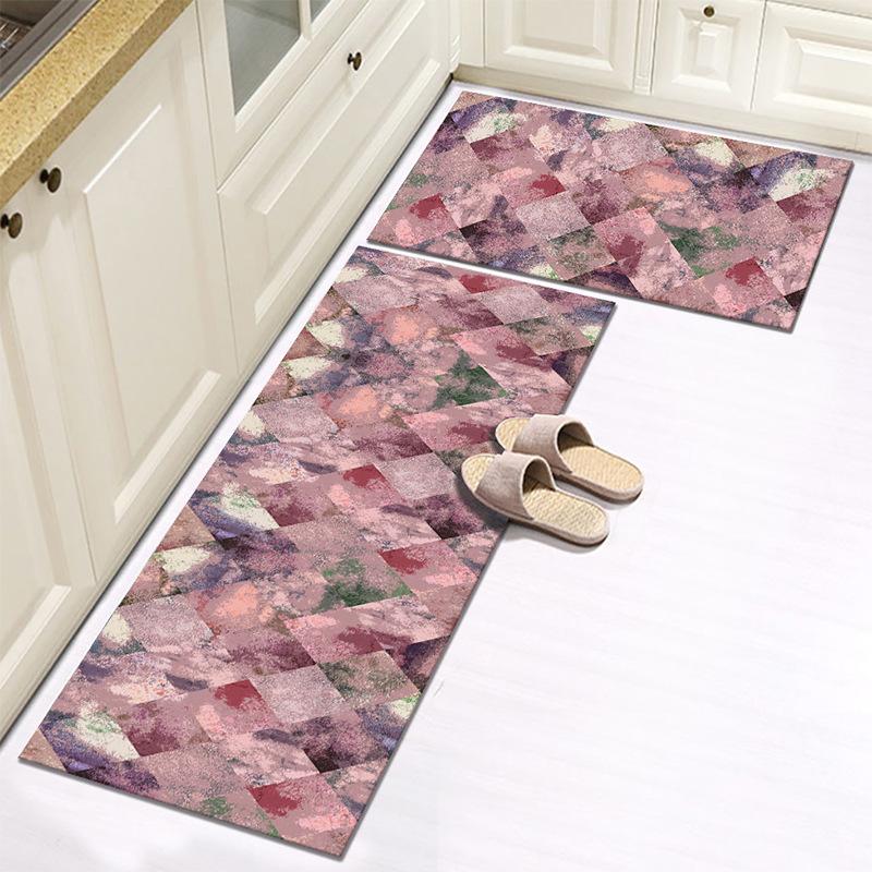 WTEMPO Kitchen Carpet Printed Carpet Thick Foot Mat Floor Mat Simple Door Mat Entrance Door Mat