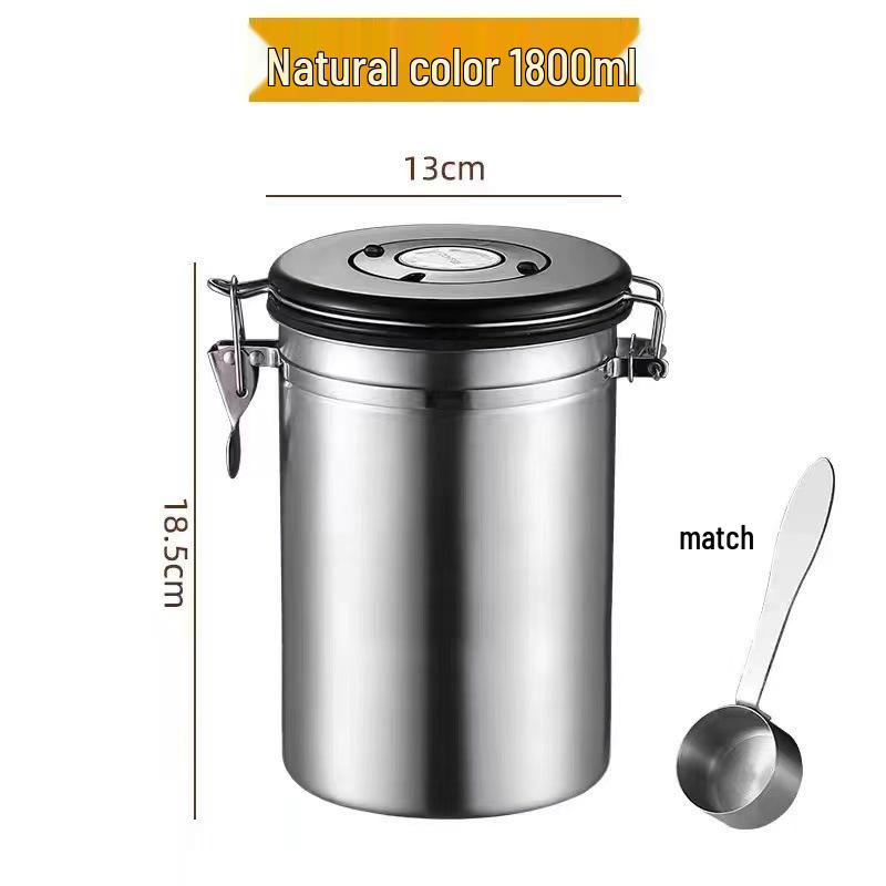 Mini Stainless Steel Coffee Canister with Spoon - Moisture-Proof Storage for Milk Powder, Dried Fruit, and Tea