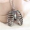 Fashion Gothic Rib Cage Necklace Anatomical Skeleton Heart Goth Punk Unique Retro Pendant Necklace Jewelry For Men Women Gifts
