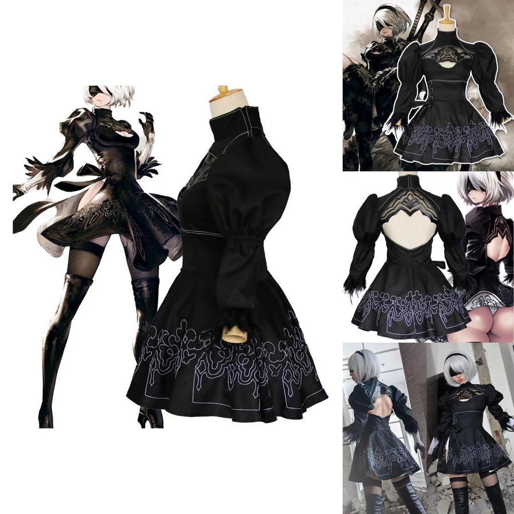 Elegant And Authentic Nier Automata 2b Yorha No.2 Cosplay Costume Full Set Outfit