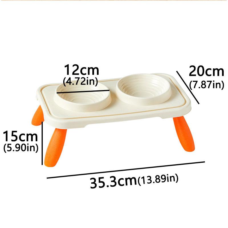 Cat And Dog Food Double Bowl Water Bowl Multifunctional Anti Rollover Food Container Detachable Leg Pet Food Bowl