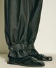 JUN BY JUN K Pow Leather Strap Pants_Black