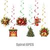 Pom Poms Glitter Christmas Hanging Decorations Honeycomb Balls Classic Spiral Hanging Decor For New Year Party Office Holiday