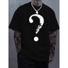 T Shirt Man Question Mark Skull Question Mark Graphic Print Cotton T-shirt Men's Fashion Casual Cotton Short-sleeved Crew Neck