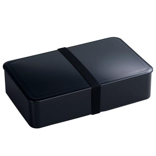 365methods Simple Lunch Box, Large, Black, Made In Japan, Includes Gasket, Divider, and Belt, Microwave and Dishwasher Safe, 1L