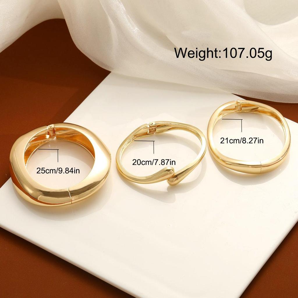 Vintage Hip Hop Metal Cuff Bangles Punk Gold Silver Color Geometric Spring Bangles For Women Bracelet Men Daily Jewelry Gifts
