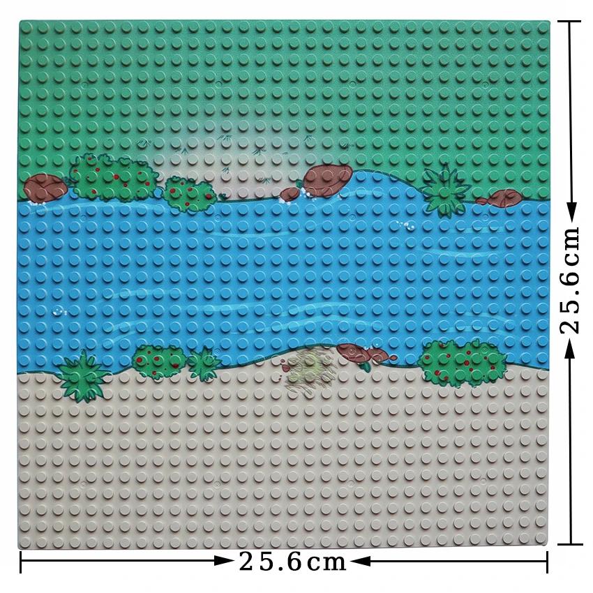 Non-Toxic Construction Bricks City Baseplates Diy Sea Beach Islands River Grasslands Plates 32X32 Dots Small Particle Building Blocks Toys
