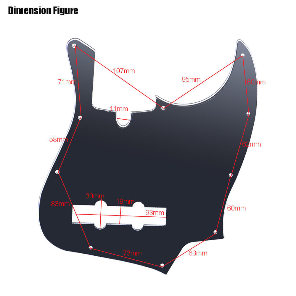 Защитная накладка JB Bass Pickguard с 10 отверстиями для стандартного джазового баса для TAGIMA JB 3-слойного ПВХ