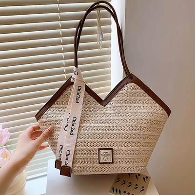 Retro Straw Bag Women's Summer New Casual Commuter Shoulder Bag Fashion Simple Tote Bag Handbag