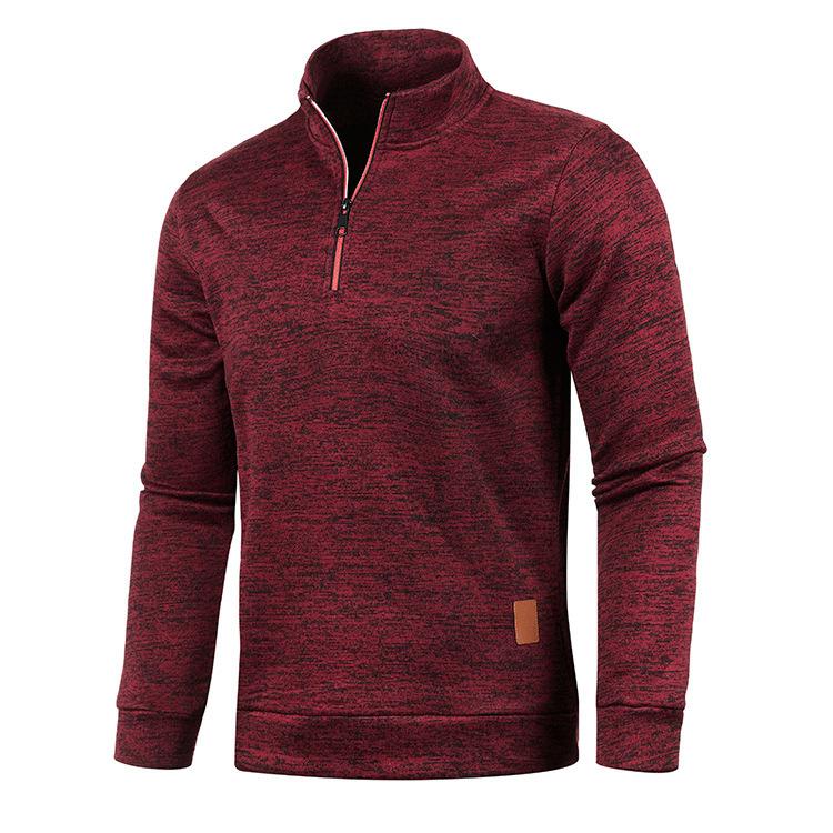 Felpe da Uomo Pullover Mezza Zip per Uomo Felpa con Cappuccio Uomo Felpa Autunno Inverno Colore Solido Maglioni Dolcevita Yasheng