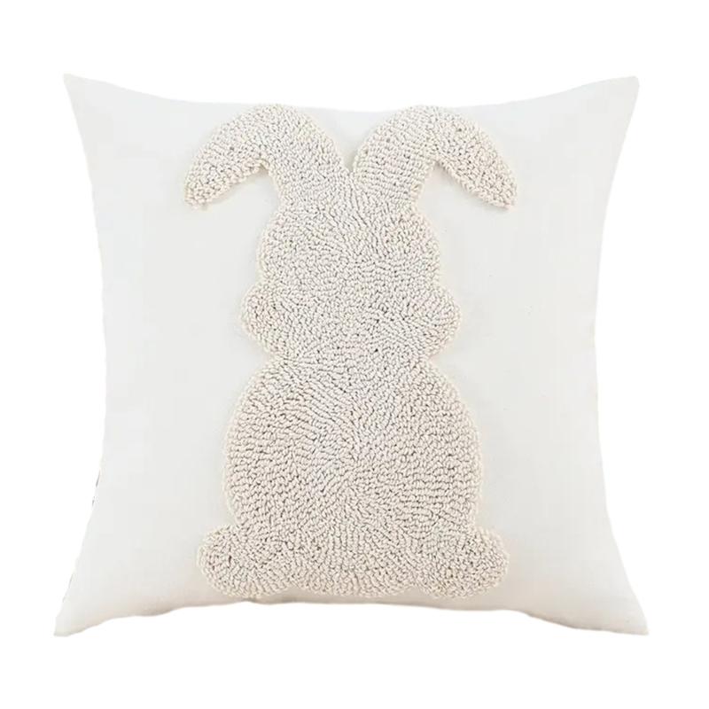 Spring Easters Pillow Cover Comfortable Plushes Faux Furs Pillow Case for Bedroom Room Sofa Decorations
