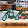 Yogodlns Cute PU Leather Christmas Ornament - Cute Car Key & Backpack Charm, Christmas Tree Pendant Gift, Festive Pendant, Phone Pendant