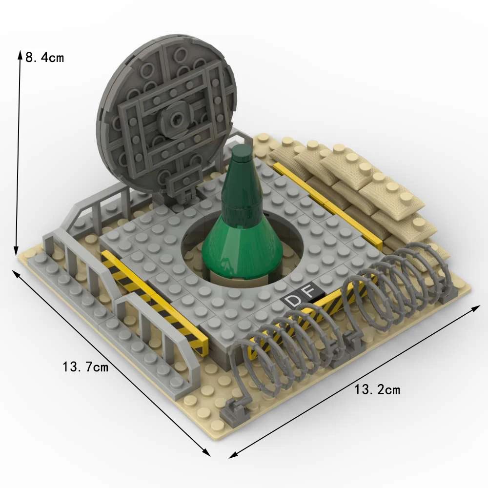 MOC Modell Militärserie Moderne Kriegsführung Raketenbasis Siloszene Zusammenbau von Bausteinen DIY Dekoration Spielzeug für Kinder