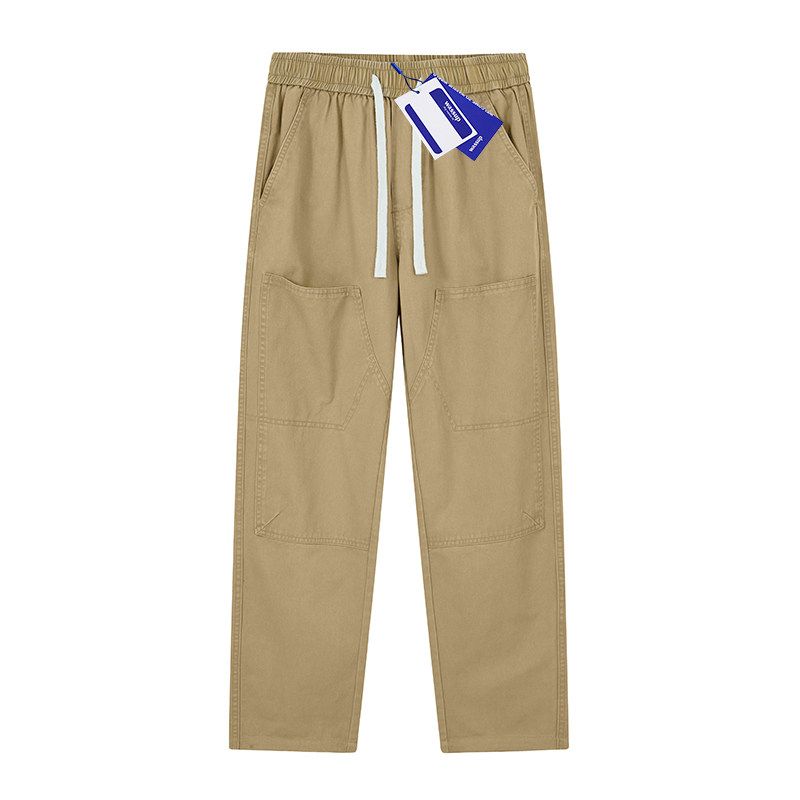 

Wassup Trendy American Retro Work Pants for Men, Fashionable and Versatile, Pure Cotton Straight-Leg Casual Long Pants for Teenagers Khaki 4 XL