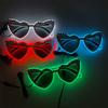 Favors White LED Glasses Square Wire Glowing Heart Glasses Heart Shaped Flashing Light Up Sunglasses Bar