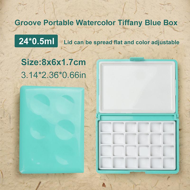 Seamiart Tragbarer Multifunktions-Malkasten aus Kunststoff, leere Aquarellpalette, Unterpaket für Aquarellfarben, Öl-, Acryl- und Gouachefarben