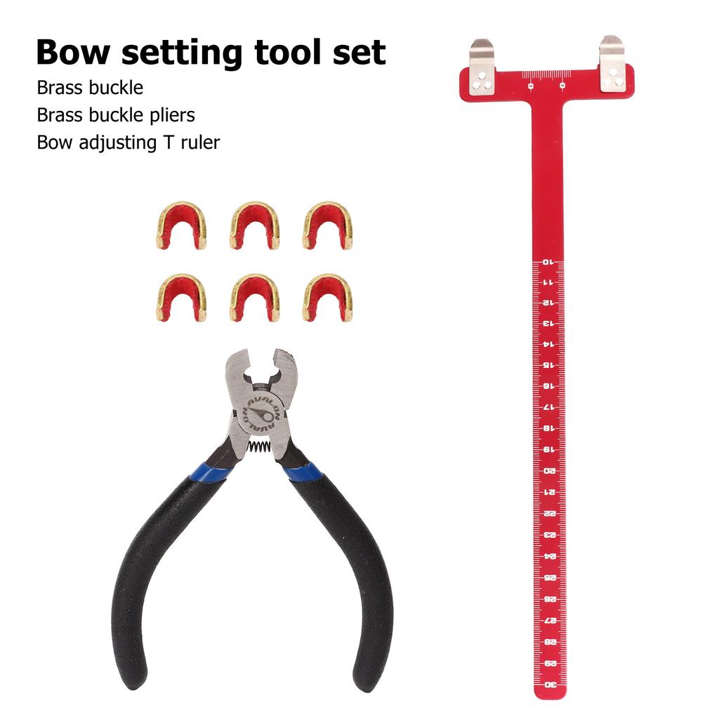 Bow String Nocking Points Pliers Set T Ruler Nocking Buckle Pliers Kit Archery Compound Pulley Bow Turning Kit