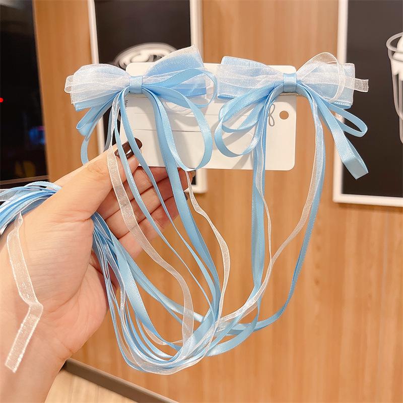 Children's Fairy Bow Ribbon Hairpin: Chinese Style Braided Hair Ornaments for Girls - Hanfu Inspired.