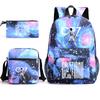 Large Capacity Schoolbag with Shoulder Strap; Student Three-piece Pencil Case Set