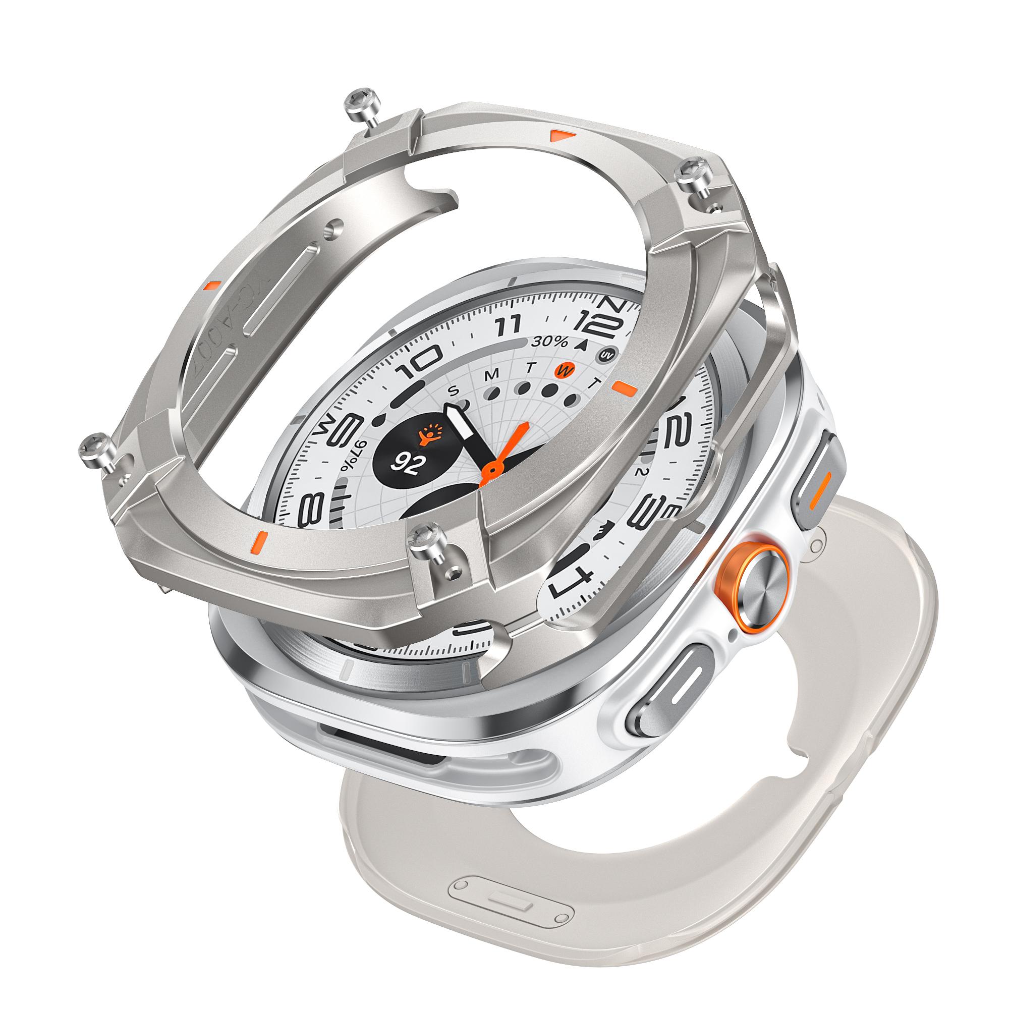 

Защитный чехол из алюминиевого сплава для Samsung Galaxy Watch Ultra 2024/2025 47 мм Мужская крышка для SAMSUNG Galaxy Watch 8 44 мм Аксессуары Защитное стекло for ultra2024/2025 47mm бежевый