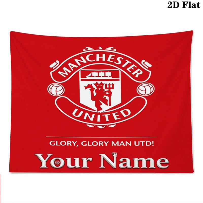 Manchester United F Custom Name Wall Tapestry Aesthetic Wall Hanging Printed Fabric Blanket Decorative Tapestries for Bedroom Living Room Home Decor