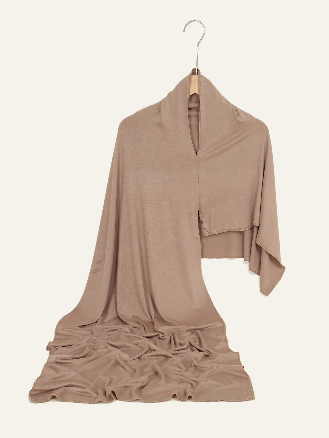 Мусульманский Премиум Джерси Хиджаб Шарф Женский Мгновенный Хиджаб Неравная Длина с Обеих Сторон Легко Носить Мягкий Джерси Однотонный Шарф Обертывания