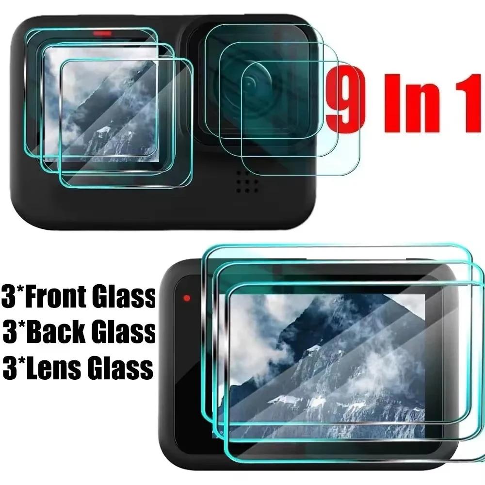 9 in 1 Camera Tempered Films for For Go Pro Hero 13 Black HD Clear Anti Scratch Lens Tempered Glass Screen Protectors for GoPro