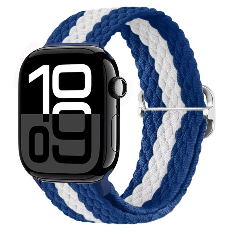 Nylon Braided Loop Band for Apple Watch Ultra/2 49mm 10 9 8 7 46mm 45mm 41mm 6 5 4 SE 44mm 40mm Elastic Strap for iWatch 3 42mm