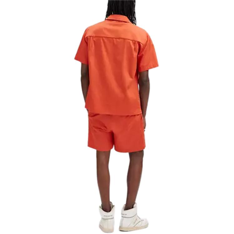 Coach SS23 Solid Color Drawstring Straight Leg Casual Shorts Men Shorts Orange CH781-B4D
