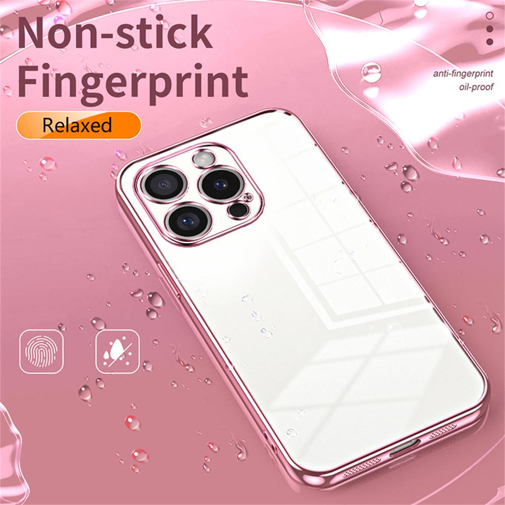 For iPhone 16 Pro Case Electroplating Frame Soft TPU Phone Cover