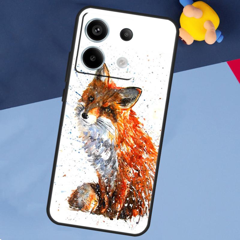 Fox Animal Pattern Case for Xiaomi Redmi 13C 12C 10C 10A 9C Note 12 13 10 8 9 11 Pro 12S 10S 11S Phone Cover