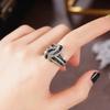 Huian Black Enamel Rings 2023 New Shiny White Cubic Zirconia Luxury Women Finger Accessories for Party Vintage Female Jewelry