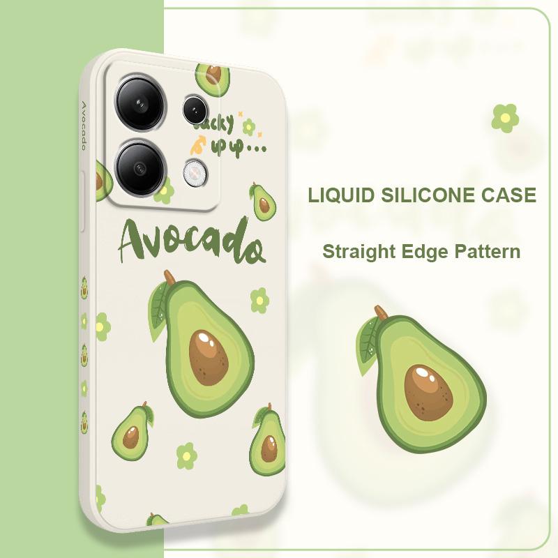 Pollen Avocado Phone Case For Xiaomi Redmi Note 14 13 12 12S 11 11S 10 10S 9 9S Pro Plus 4G 5G Liquid Silicone Cover