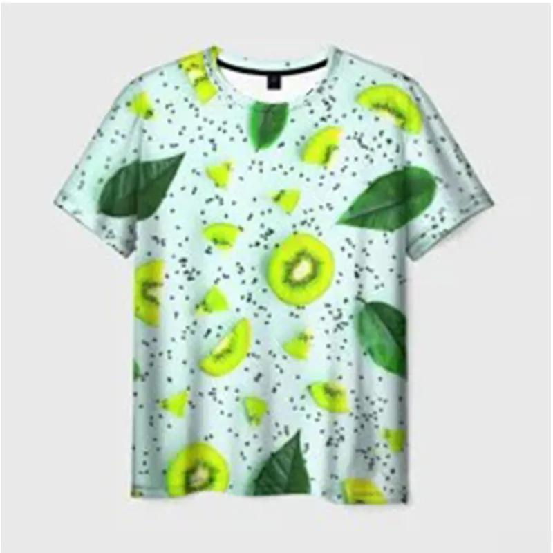 

Летняя футболка с круглым вырезом, забавным фруктовым узором, 3D-принтом, модная, повседневная, уличный хип-хоп, с короткими рукавами, мужская и женская, парная, унисекс XL