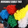 100 Reusable Cable Ties, Cable Lock Loop Nylon Ties Removable Recyclable Mixed Colours Black White Colored Plastic Clip Fastener