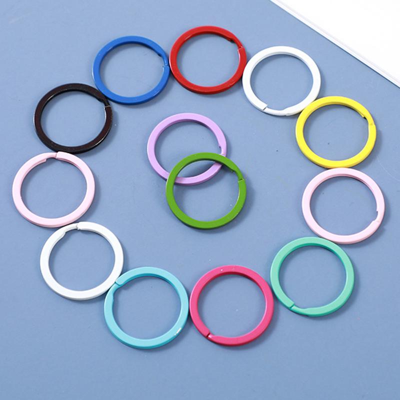 Buy 10pcs Pendant Connection Multicolor Key Ring Hole Round Split Metal