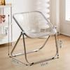 Creative Living Room Chairs Simple Folding Modern Portable Chairs Bedroom Metal Bench Legs Acrylic Vanity Chair Stool Home Furn