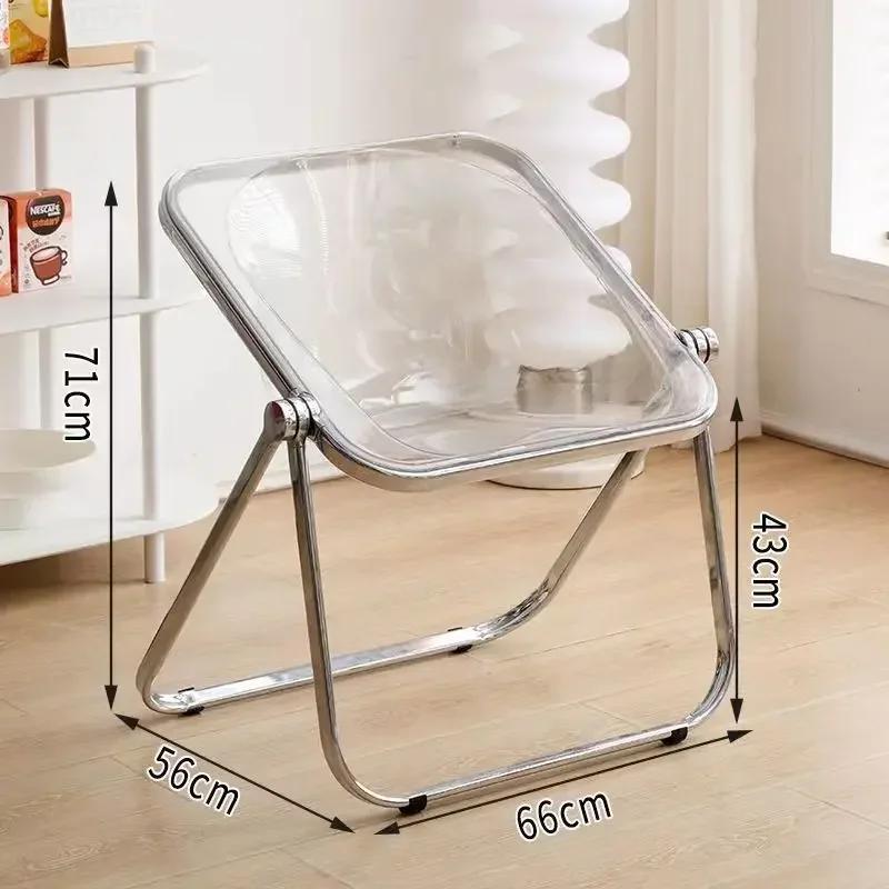 Creative Living Room Chairs Simple Folding Modern Portable Chairs Bedroom Metal Bench Legs Acrylic Vanity Chair Stool Home Furn