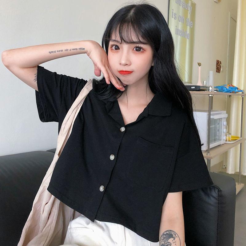 Design Sinn Nische weißes Kurzarmhemd weiblich Sommer dünner Stil französisches kleines frisches kurzes Oberteil mit hoher Taille