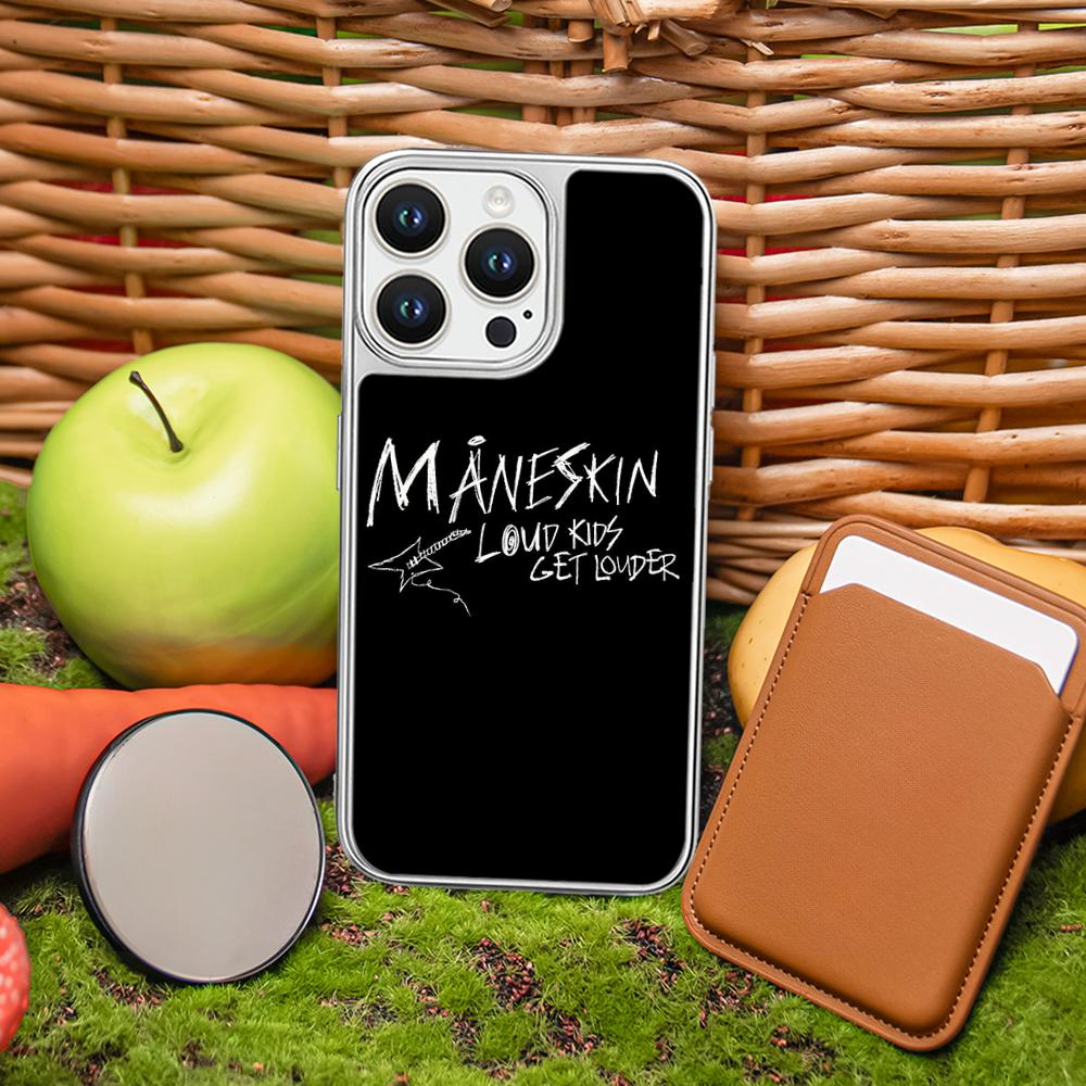 ManeS-skinS Hip Hop Design Phone Case for iPhone 16 15 14 13 12 11 Pro Max Sheepskin Silver-edged Protective Case