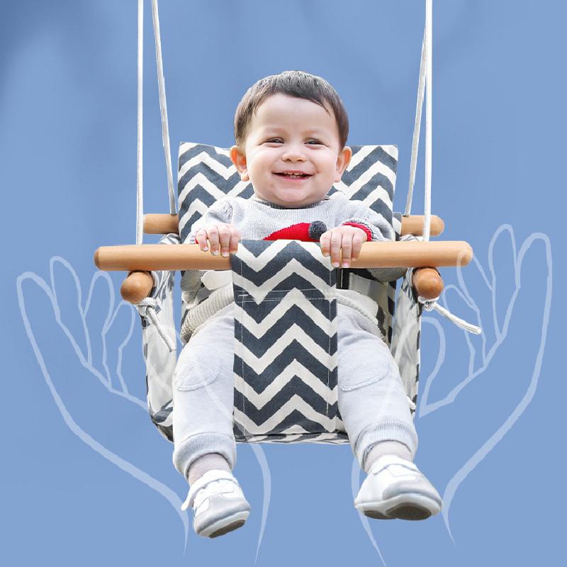 Baby Swing Indoor Outdoor With Cotton Linen Material For Toddler Development
