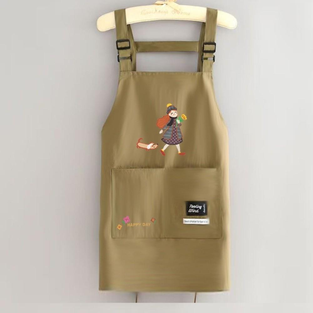 New Waterproof Cartoon Apron Sleeveless Breathable Cooking Aprons Large Pocket Anti-fouling Work Apron Home Kitchen