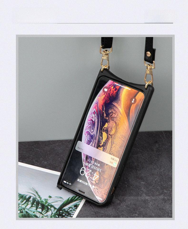 Crossbody Lanyard Leather Case for Apple 16 Pro Max - Fishtail Design, Anti-Fall Protection