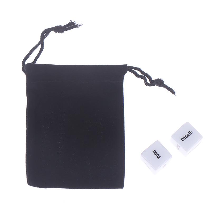 2Pcs Fun Acrylic Dice Love Sexy Dice Sex Dice Erotic Dice With Velvet Dice Bag