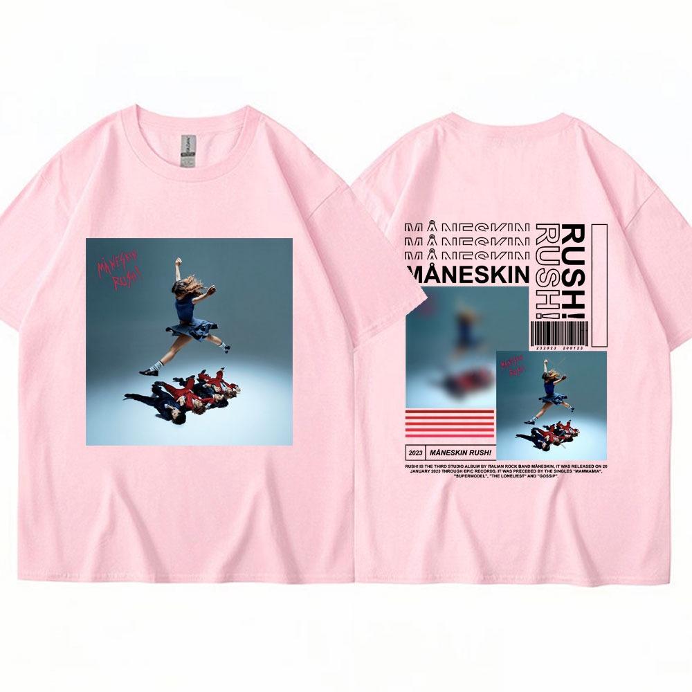 Italian Rock Band Maneskin T Shirt Music Album Rush T-shirts Men Women Hip Hop Oversized Cotton Fashion Tees