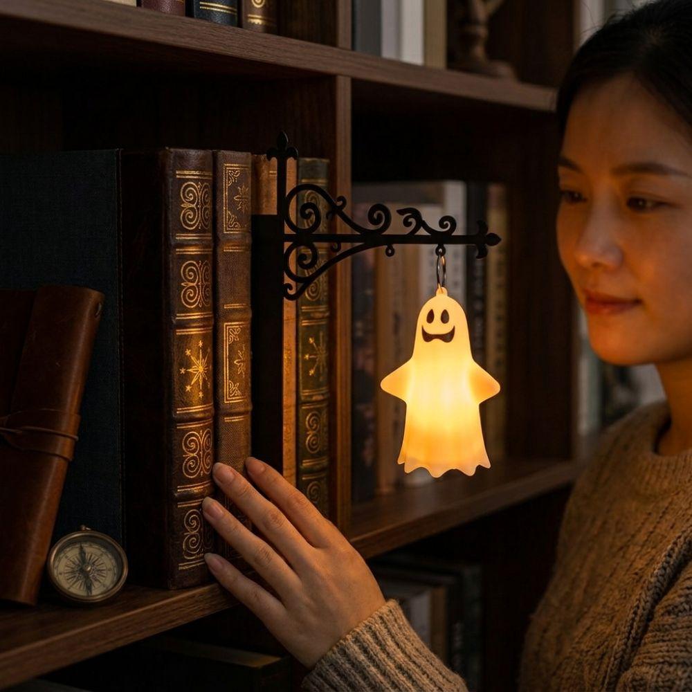 LED Lighting Halloween Ghost Bookshelf Lamp Vintage Style Book Nook Lamp Home Decor