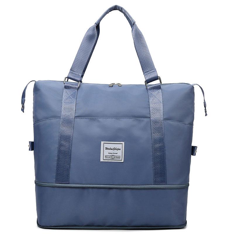 Erweiterbare faltbare Reisetasche Großer Stauraum Gepäck für Kurzstrecken Trennung von Nass und Trocken Yoga Fitness Tasche Damen