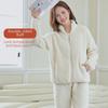 Women's Coral Fleece Pajamas - Thickened Plus Velvet, Flannel for Autumn/Winter 2024, Suitable for Home or Outdoor Wear