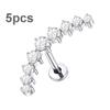 5Pcs/lot Titanium CZ Ear Stud Tragus Cartilage Earrings for Women Labret Lip Lobe Ring Helix Daith Piercing Body Jewelry
