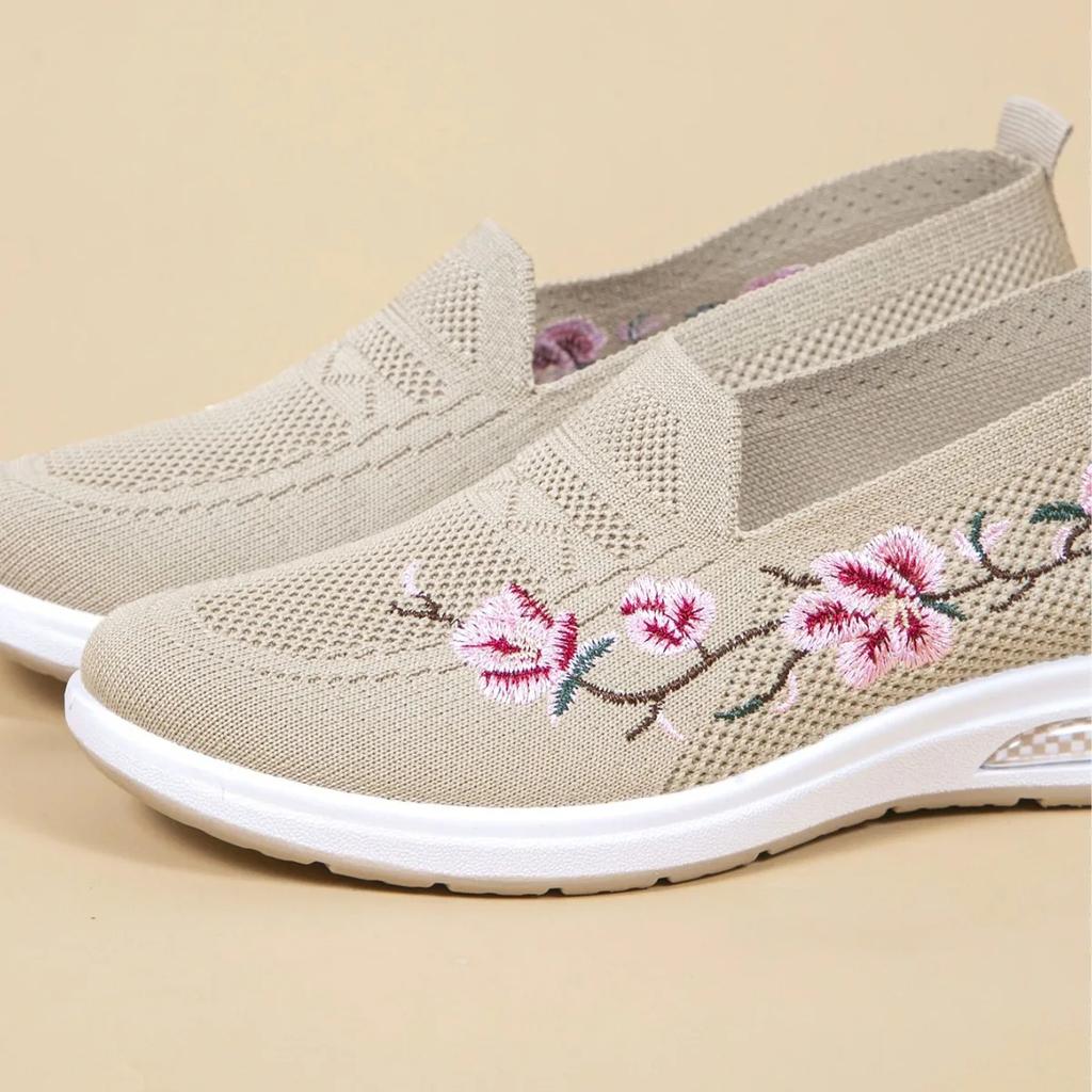 Spring new women's sports shoes, fashionable, breathable, lightweight, non-slip, wear-resistant, casual sports shoes, flat shoes